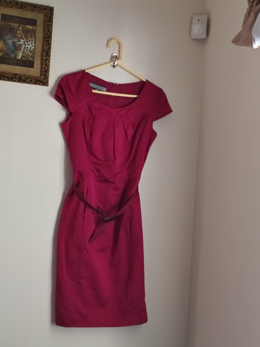 Anne Klein Dress Women 4 Pink with Belt Elegant Career Wear Academia Church Y2K
